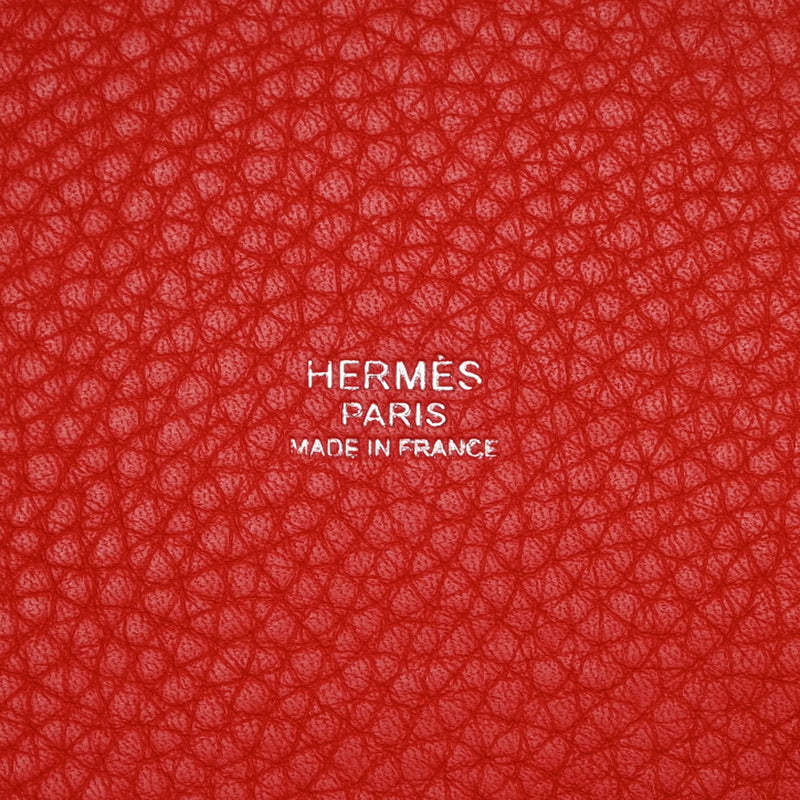 HERMES エルメス ピコタン ロック PM エクラ ルージュトマト/ローズエグランタイン X刻印(2016年頃) レディース トリヨンクレマンス ヴォースイフト ハンドバッグ Aランク 中古 銀蔵