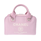 CHANEL シャネル ドーヴィル ボーリングバッグ 2WAY チェーンショルダーバッグ ピンク A92749 レディース キャンバス レザー ショルダーバッグ Aランク 中古 銀蔵
