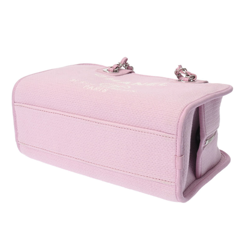 CHANEL シャネル ドーヴィル ボーリングバッグ 2WAY チェーンショルダーバッグ ピンク A92749 レディース キャンバス レザー ショルダーバッグ Aランク 中古 銀蔵