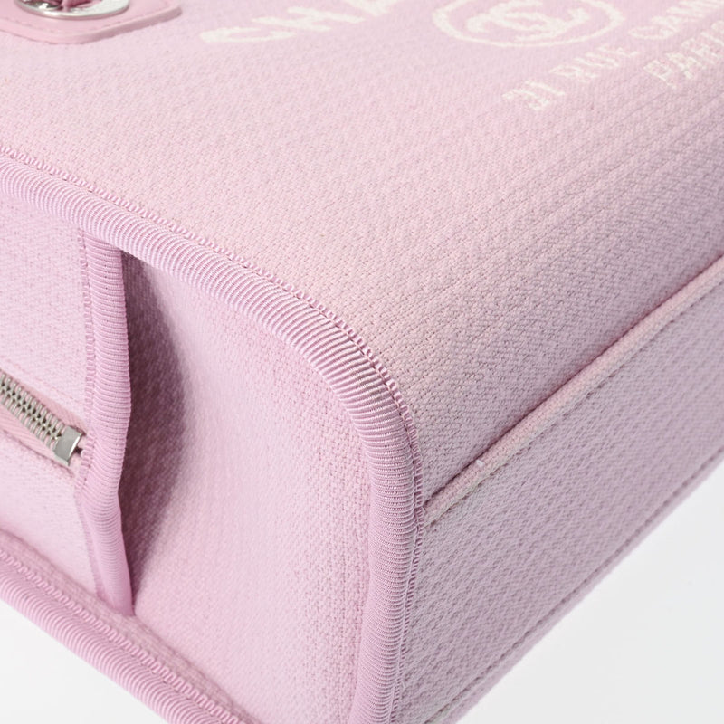 CHANEL シャネル ドーヴィル ボーリングバッグ 2WAY チェーンショルダーバッグ ピンク A92749 レディース キャンバス レザー ショルダーバッグ Aランク 中古 銀蔵