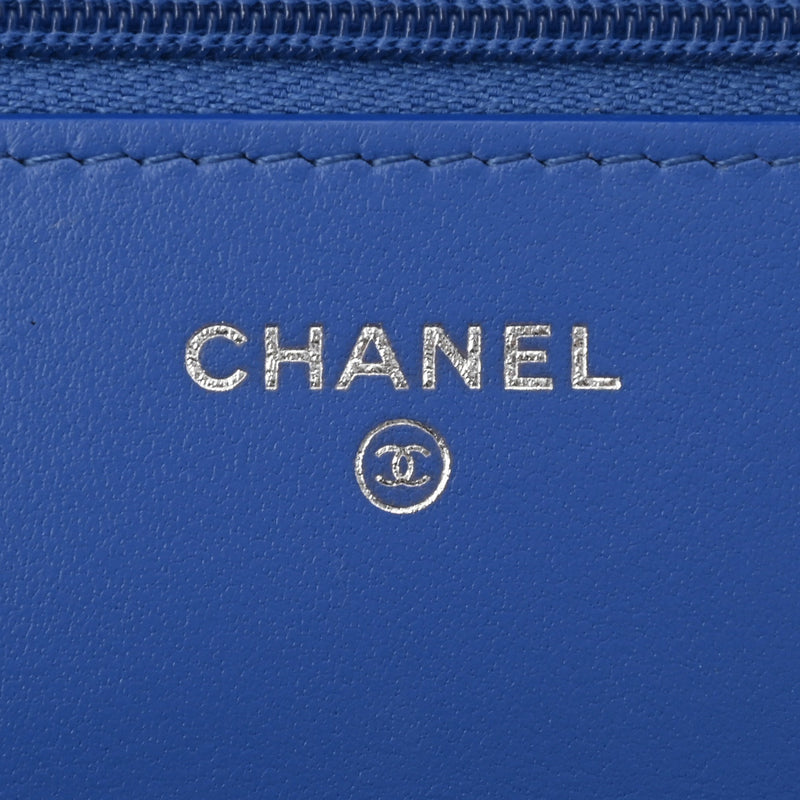 CHANEL シャネル チェーンウォレット ブルー ブルー/シルバー金具 AP3043 レディース ラムスキン ショルダーバッグ Aランク 中古 銀蔵