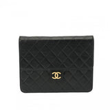 CHANEL シャネル マトラッセ プッシュロック ブラック レディース ラムスキン ショルダーバッグ Bランク 中古 銀蔵