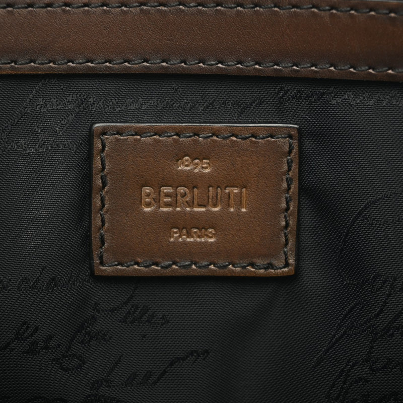 BERLUTI ベルルッティ カリグラフィ トゥージュール ダークブラウン U0260P メンズ スクリットレザー トートバッグ Aランク 中古 銀蔵