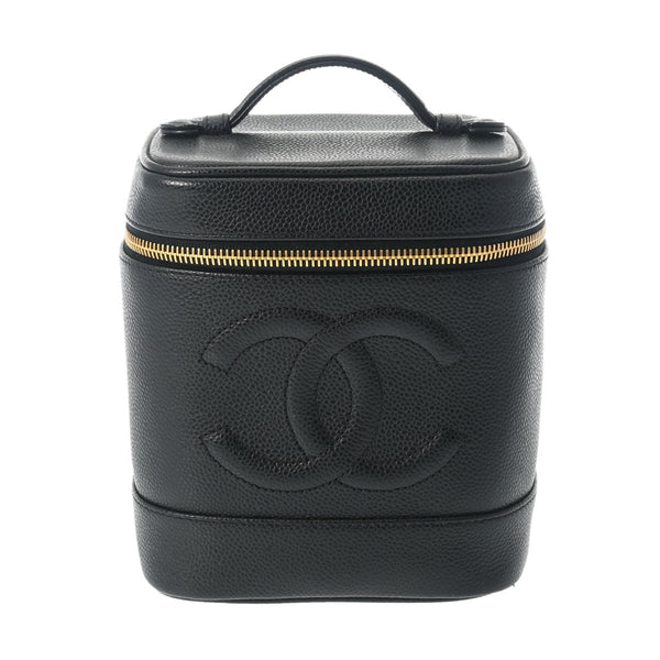 CHANEL シャネル バニティ ブラック ゴールド金具 A01998 レディース キャビアスキン ハンドバッグ Aランク 中古 銀蔵