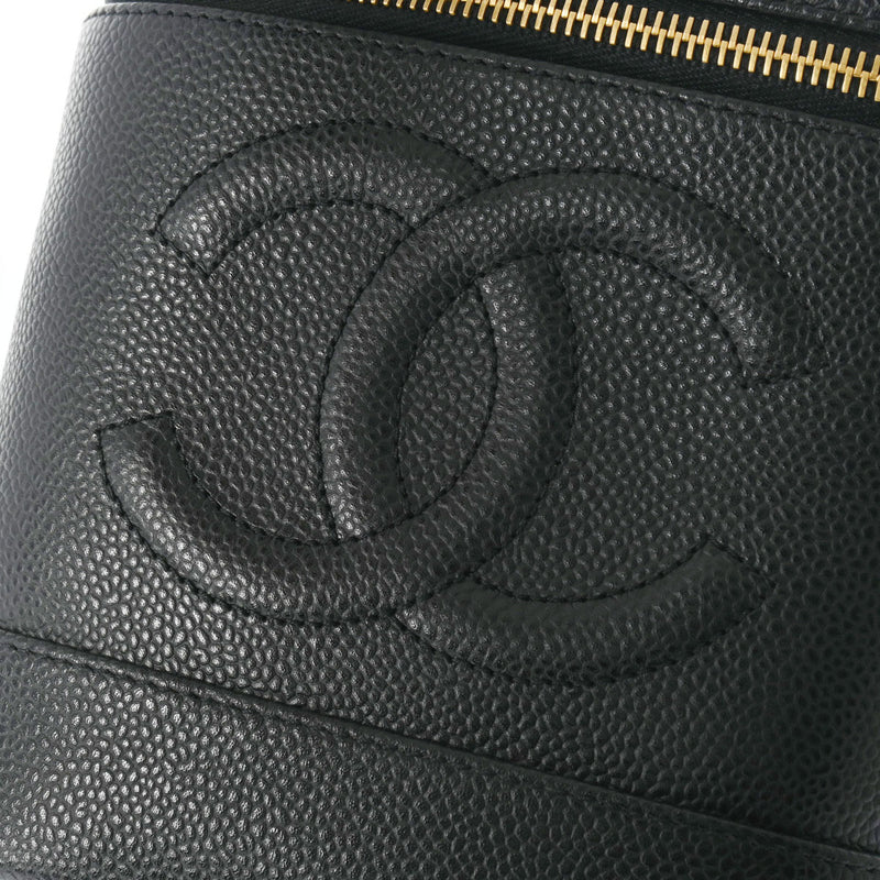 CHANEL シャネル バニティ ブラック ゴールド金具 A01998 レディース キャビアスキン ハンドバッグ Aランク 中古 銀蔵