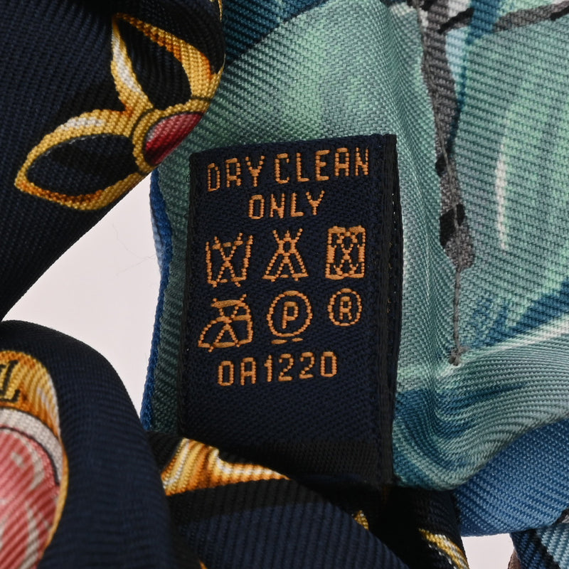 LOUIS VUITTON ルイヴィトン シュシュ ビーマインドフル リボン ブルー/グリーン M76644 レディース シルク100％ ブランド小物 ABランク 中古 銀蔵