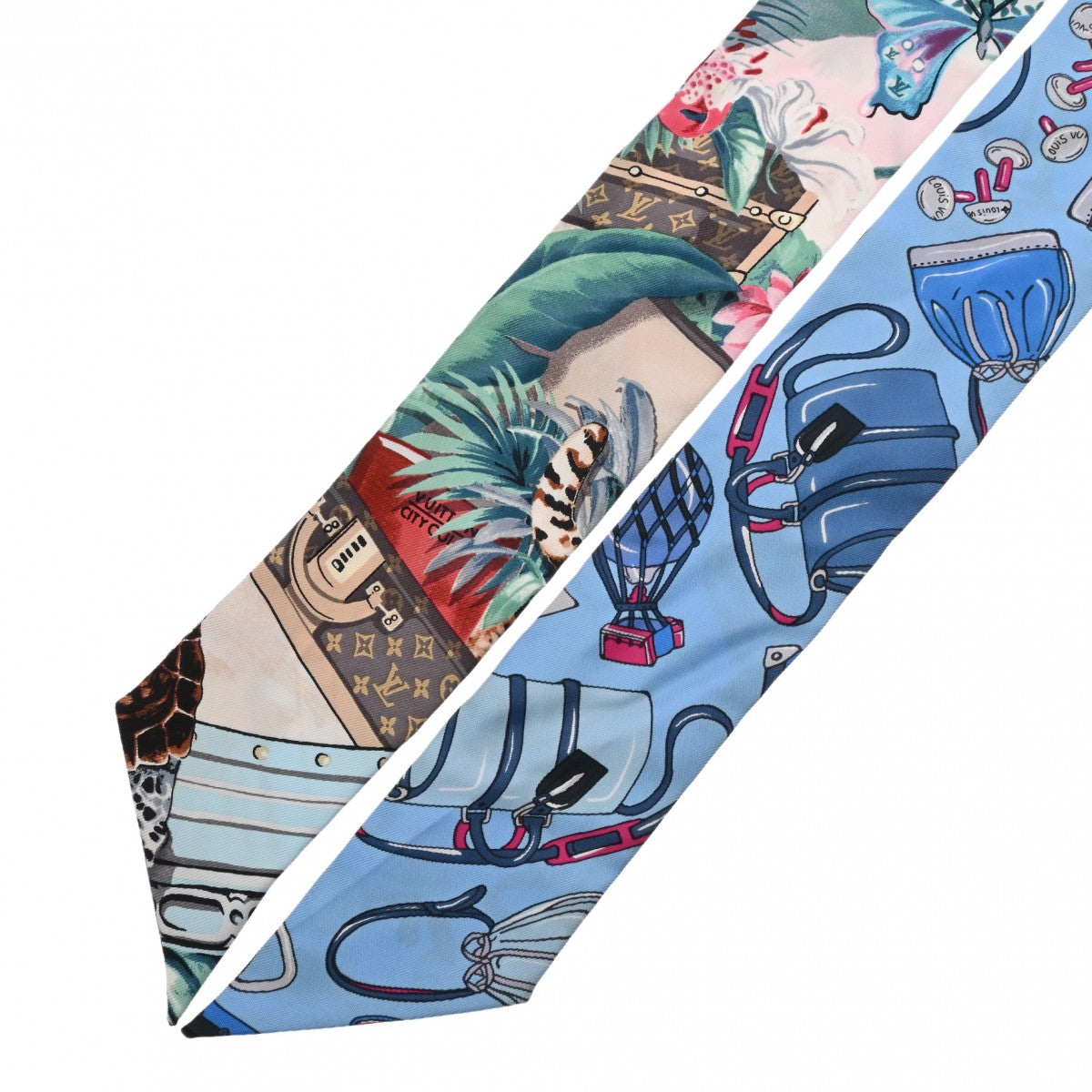 【未使用級】ルイヴィトン シュシュ ビーマインドフル シルク ルイヴィトン シュシュ ビーマインドフル リボン ブルー/グリーン