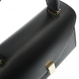 VALEXTRA ヴァレクストラ ミニ イジィデ ブラック レディース パルメラートレザー ハンドバッグ Aランク 中古 銀蔵