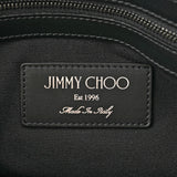 JIMMY CHOO ジミーチュウ ロゴ ブラック ユニセックス レザー キャンバス クラッチバッグ Aランク 中古 銀蔵