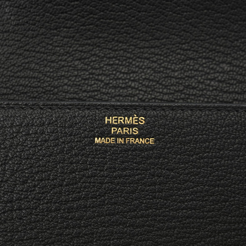 HERMES エルメス ロウリス スリムウォレット ブラック Z刻印(2021年頃) レディース シェーブル 二つ折り財布 Aランク 中古 銀蔵