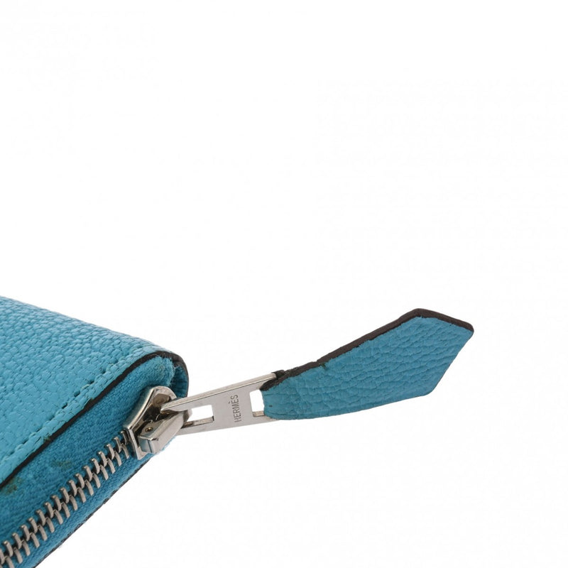 HERMES エルメス アザップロング ブルーアズテック □R刻印(2014年頃) レディース シェーブル 長財布 ABランク 中古 銀蔵
