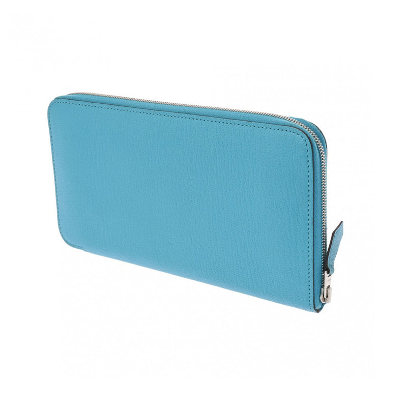 HERMES エルメス アザップロング ブルーアズテック □R刻印(2014年頃) レディース シェーブル 長財布 ABランク 中古 銀蔵