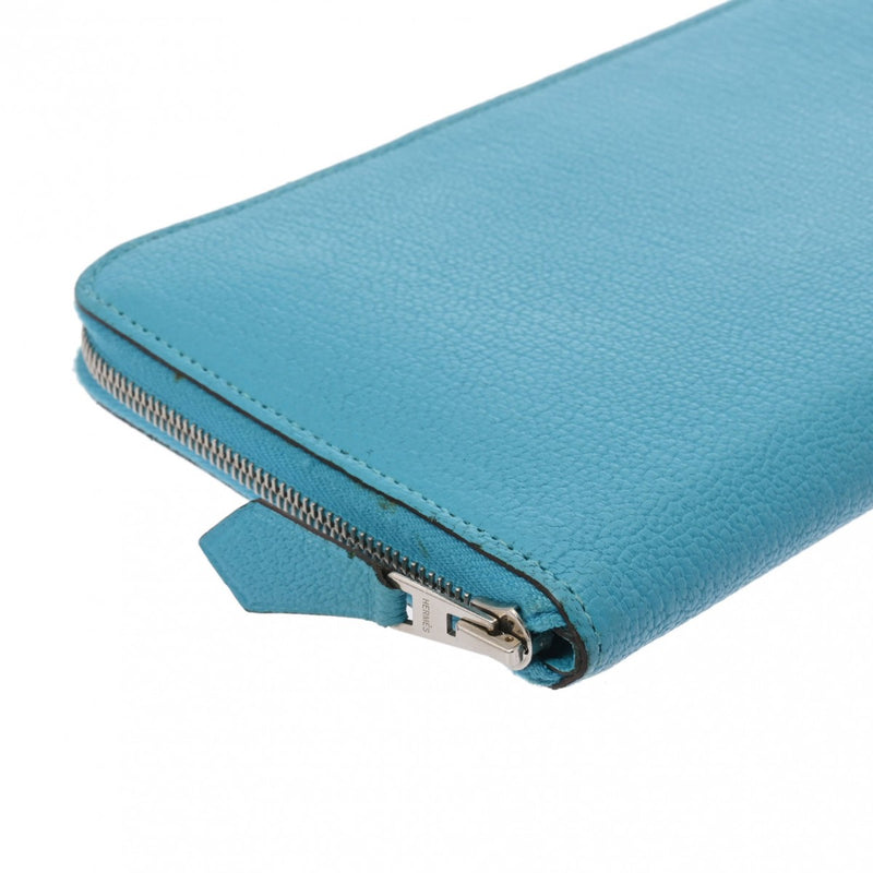 HERMES エルメス アザップロング ブルーアズテック □R刻印(2014年頃) レディース シェーブル 長財布 ABランク 中古 銀蔵