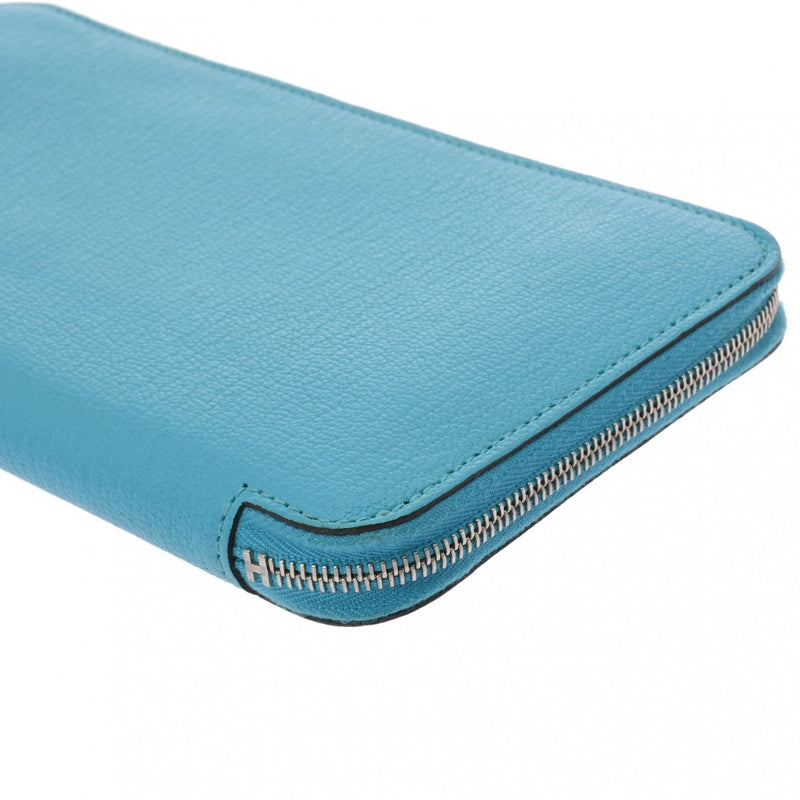 HERMES エルメス アザップロング ブルーアズテック □R刻印(2014年頃) レディース シェーブル 長財布 ABランク 中古 銀蔵