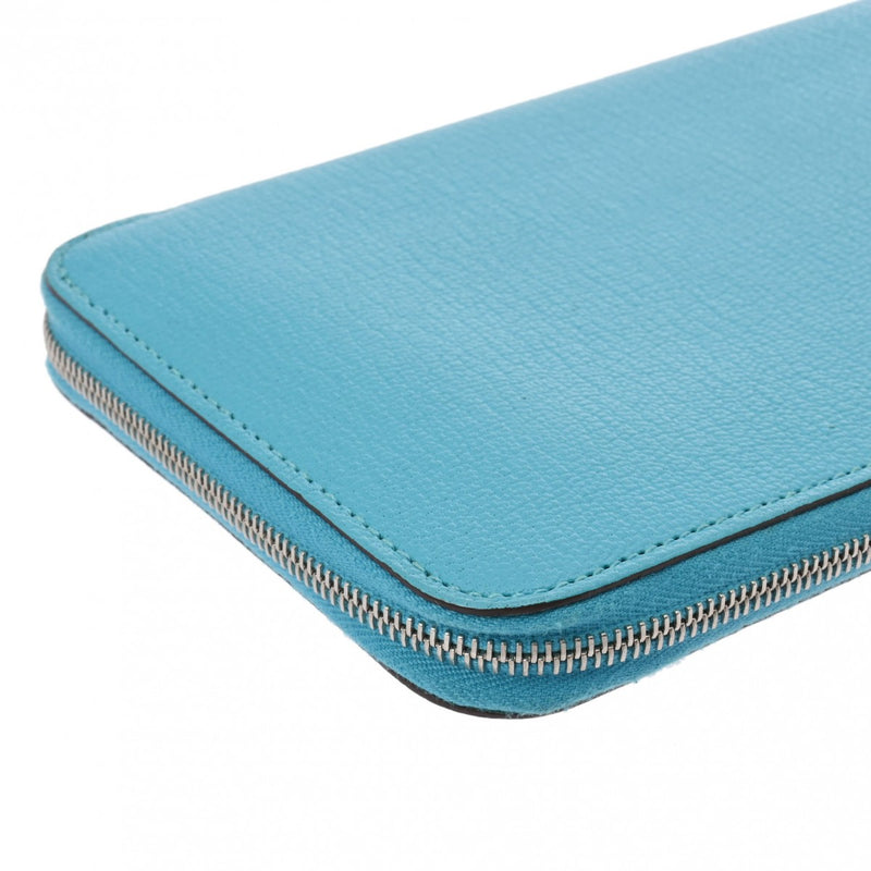 HERMES エルメス アザップロング ブルーアズテック □R刻印(2014年頃) レディース シェーブル 長財布 ABランク 中古 銀蔵