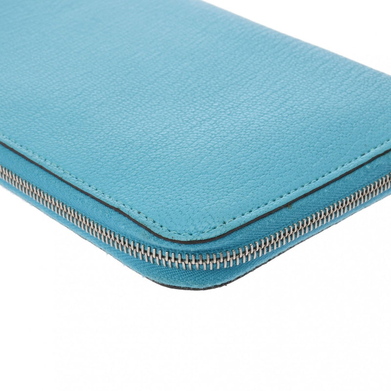 HERMES エルメス アザップロング ブルーアズテック □R刻印(2014年頃) レディース シェーブル 長財布 ABランク 中古 銀蔵