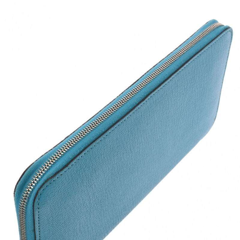 HERMES エルメス アザップロング ブルーアズテック □R刻印(2014年頃) レディース シェーブル 長財布 ABランク 中古 銀蔵
