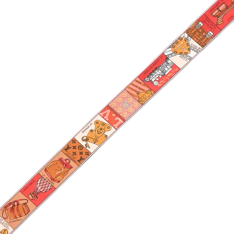 LOUIS VUITTON ルイヴィトン モノグラム バンドー BB ジュドゥルイ レッド/ベージュ M70856 レディース シルク100％ スカーフ Aランク 中古 銀蔵