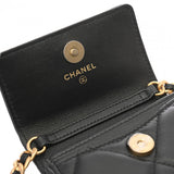 CHANEL シャネル シャネル19 チェーン フラップコインパース ブラック レディース ラムスキン コインケース Aランク 中古 銀蔵
