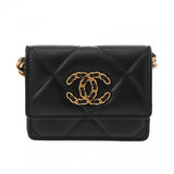 CHANEL シャネル シャネル19 チェーン フラップコインパース ブラック レディース ラムスキン コインケース Aランク 中古 銀蔵