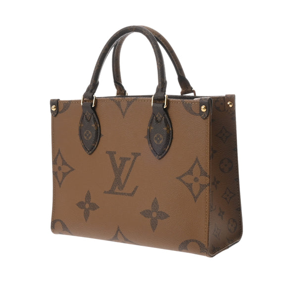 LOUIS VUITTON ルイヴィトン モノグラムリバース オンザゴー PM 2WAY ブラウン M46373 レディース モノグラムキャンバス ハンドバッグ Aランク 中古 銀蔵