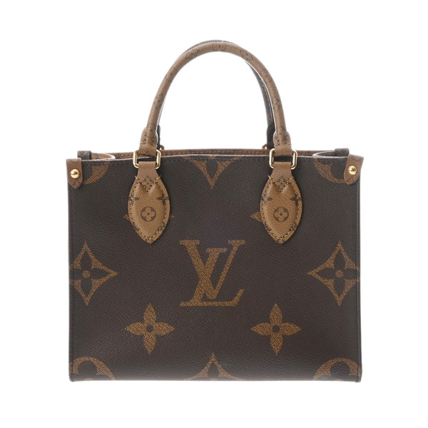 LOUIS VUITTON ルイヴィトン モノグラムリバース オンザゴー PM 2WAY ブラウン M46373 レディース モノグラムキャンバス ハンドバッグ Aランク 中古 銀蔵