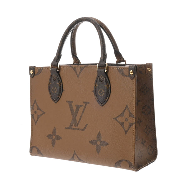 LOUIS VUITTON ルイヴィトン モノグラムリバース オンザゴー PM 2WAY ブラウン M46373 レディース モノグラムキャンバス ハンドバッグ Aランク 中古 銀蔵