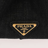 PRADA プラダ カナパ ミニ 2WAY トートバッグ ノワール 1BG439 レディース デニム ハンドバッグ Aランク 中古 銀蔵