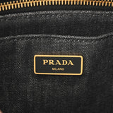 PRADA プラダ カナパ ミニ 2WAY トートバッグ ノワール 1BG439 レディース デニム ハンドバッグ Aランク 中古 銀蔵