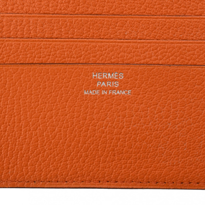 HERMES エルメス ベアン レクトベルソ コンパクト オレンジ □K刻印(2007年頃) レディース シェーブル 二つ折り財布 Bランク 中古 銀蔵