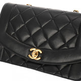 CHANEL シャネル マトラッセ ダイアナ 25cm チェーンショルダー  ブラック A01165 レディース ラムスキン ショルダーバッグ Bランク 中古 銀蔵