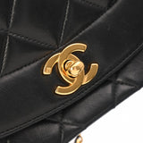 CHANEL シャネル マトラッセ ダイアナ 25cm チェーンショルダー  ブラック A01165 レディース ラムスキン ショルダーバッグ Bランク 中古 銀蔵