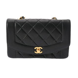 CHANEL シャネル マトラッセ ダイアナ 25cm チェーンショルダー  ブラック A01165 レディース ラムスキン ショルダーバッグ Bランク 中古 銀蔵