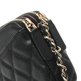 CHANEL シャネル マトラッセ Wファスナーチェーンウォレット 黒 A82527 レディース キャビアスキン ショルダーバッグ Aランク 中古 銀蔵