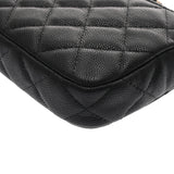 CHANEL シャネル マトラッセ Wファスナーチェーンウォレット 黒 A82527 レディース キャビアスキン ショルダーバッグ Aランク 中古 銀蔵