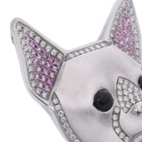 no brand ノーブランド 動物モチーフ サファイア0.75ct ダイヤ1.51ct ユニセックス K18ホワイトゴールド WG ペンダントトップ Aランク 中古 銀蔵