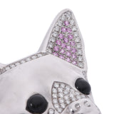 no brand ノーブランド 動物モチーフ サファイア0.75ct ダイヤ1.51ct ユニセックス K18ホワイトゴールド WG ペンダントトップ Aランク 中古 銀蔵