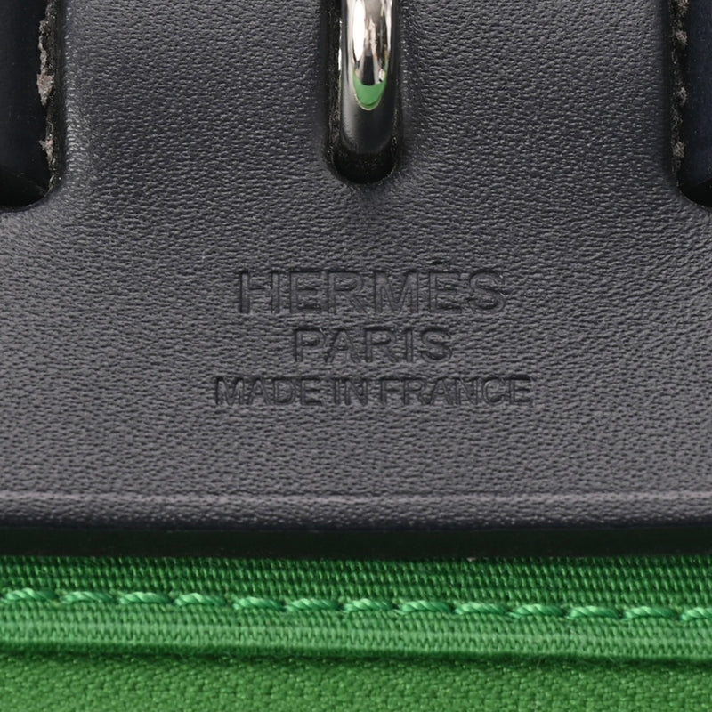 HERMES エルメス エールバッグ ジップ PM 2WAY カクタス/ネイビー Y刻印(2020年頃)  レディース トワルオフィシエ ヴァッシュハンター ハンドバッグ ABランク 中古 銀蔵