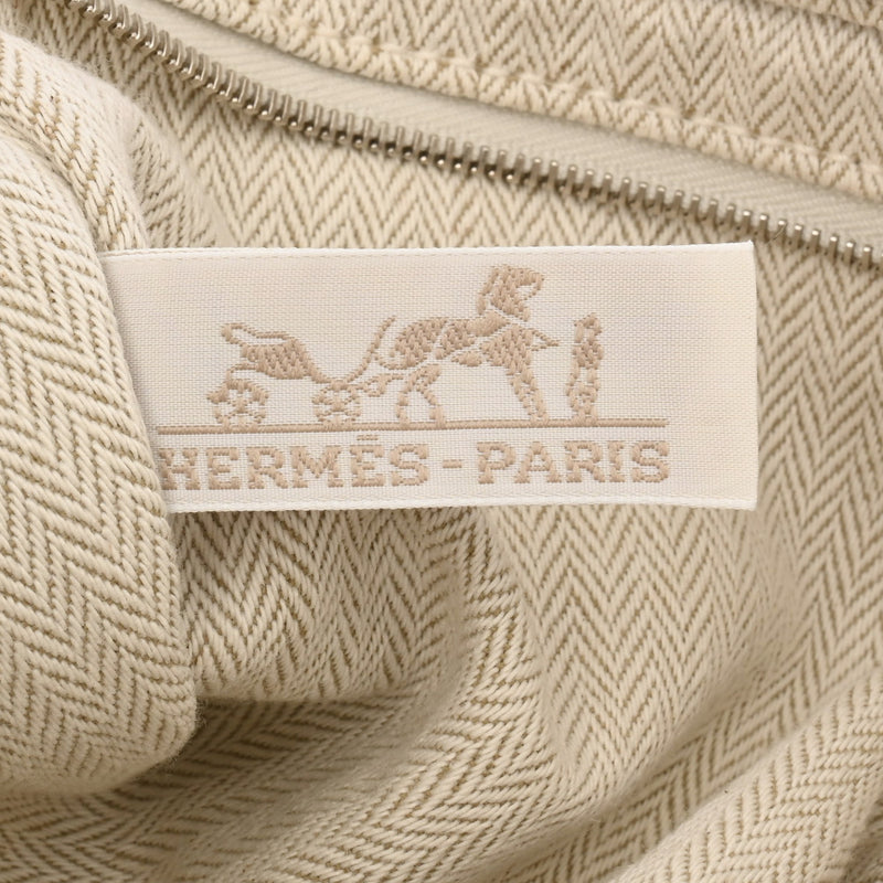 HERMES エルメス フールビ 25 バッグインバッグ ナチュラル レディース トワルシェブロン ポーチ Bランク 中古 銀蔵