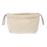 HERMES エルメス フールビ 25 バッグインバッグ ナチュラル レディース トワルシェブロン ポーチ Bランク 中古 銀蔵