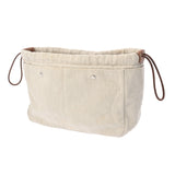 HERMES エルメス フールビ 25 バッグインバッグ ナチュラル レディース トワルシェブロン ポーチ Bランク 中古 銀蔵