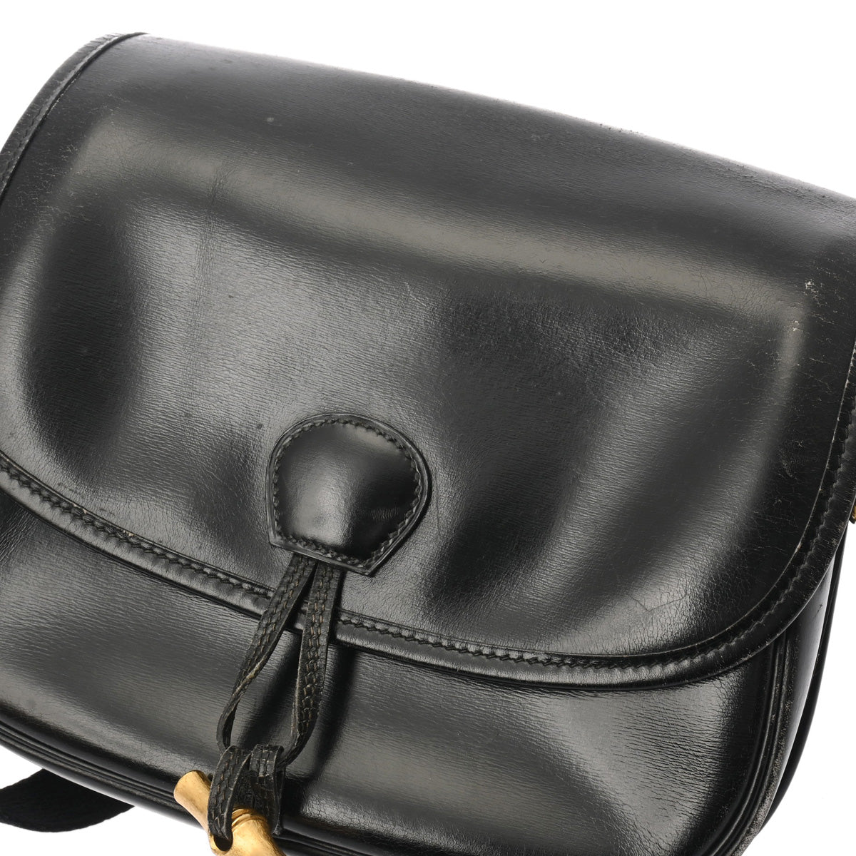 HERMESエルメス ダッフル ボックスカーフ ◯H刻印 ショルダーバッグ エルメスダッフル ブラック ○W刻印(1993年頃)刻印 レディース