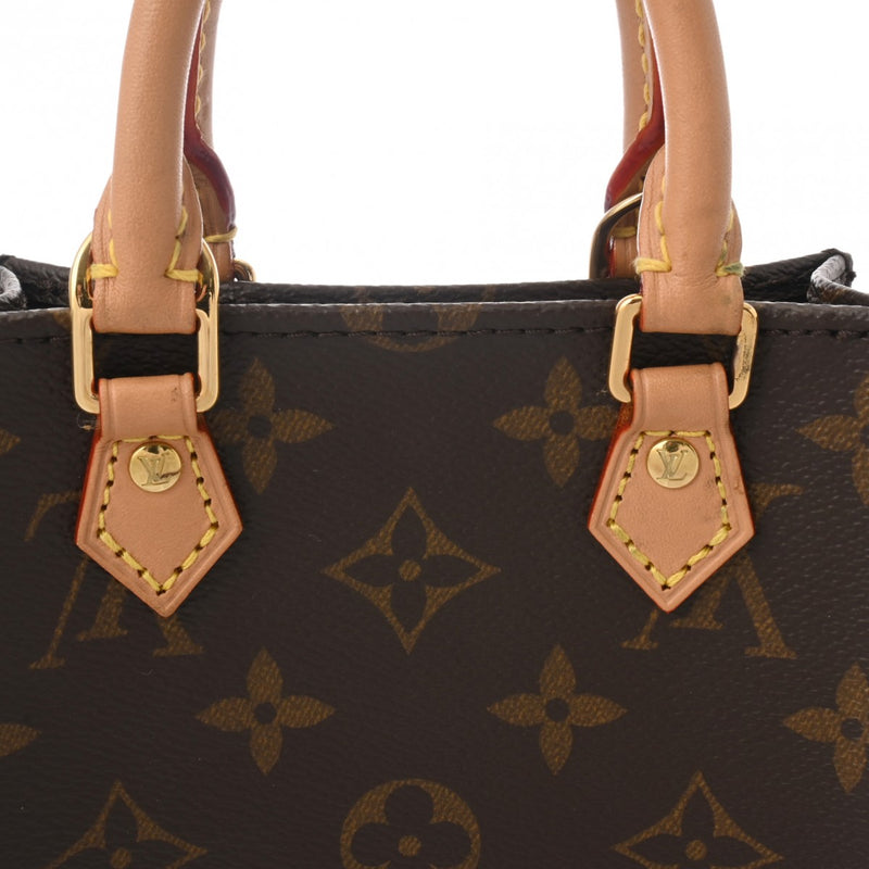 LOUIS VUITTON ルイヴィトン モノグラム プティット サックプラ 旧型 2WAY ブラウン M69442 レディース モノグラムキャンバス ハンドバッグ Aランク 中古 銀蔵