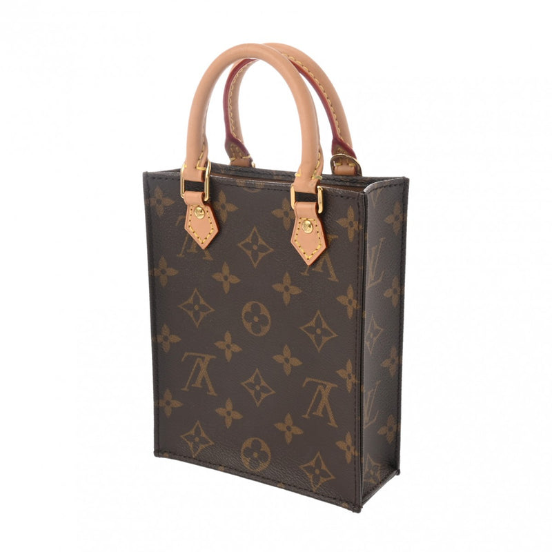 LOUIS VUITTON ルイヴィトン モノグラム プティット サックプラ 旧型 2WAY ブラウン M69442 レディース モノグラムキャンバス ハンドバッグ Aランク 中古 銀蔵