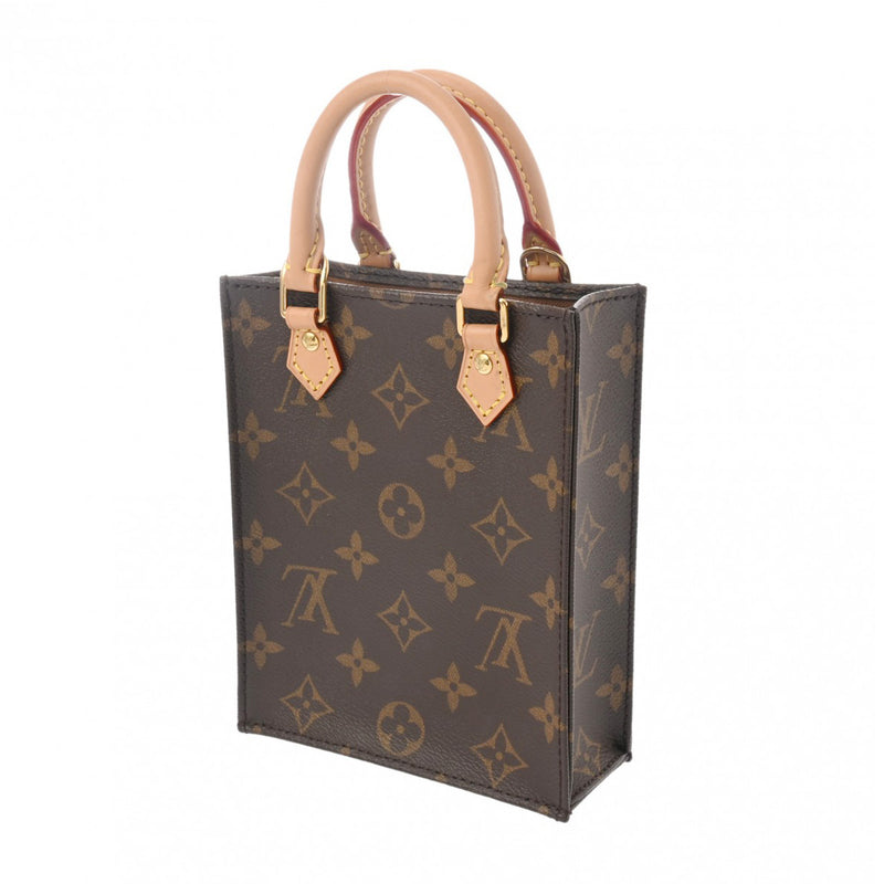 LOUIS VUITTON ルイヴィトン モノグラム プティット サックプラ 旧型 2WAY ブラウン M69442 レディース モノグラムキャンバス ハンドバッグ Aランク 中古 銀蔵