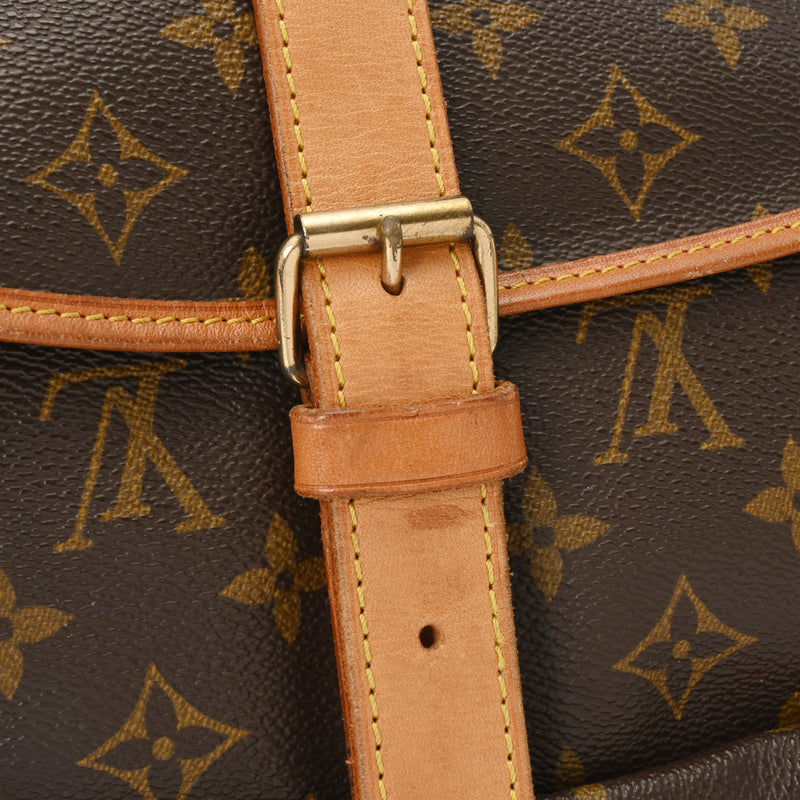 LOUIS VUITTON ルイヴィトン モノグラム ソミュール 35 ブラウン M42254 レディース モノグラムキャンバス ショルダーバッグ Bランク 中古 銀蔵