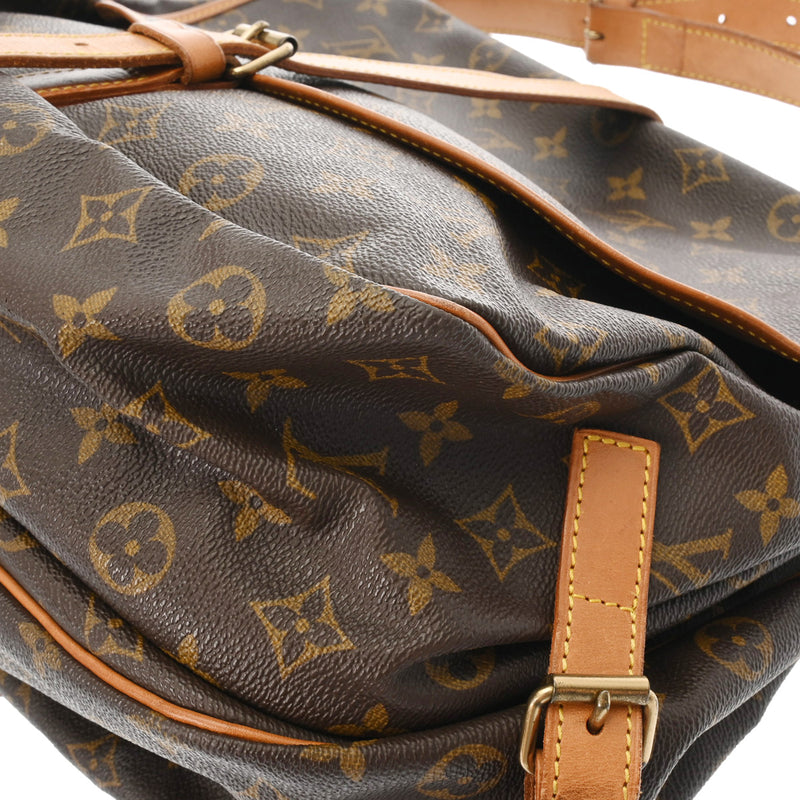 LOUIS VUITTON ルイヴィトン モノグラム ソミュール 35 ブラウン M42254 レディース モノグラムキャンバス ショルダーバッグ Bランク 中古 銀蔵