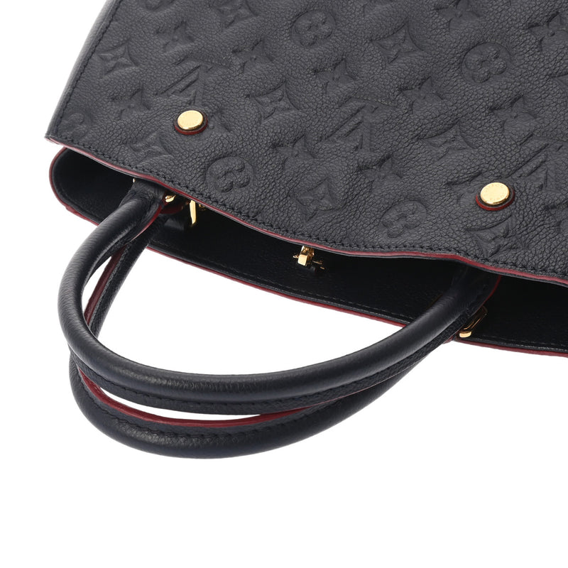 LOUIS VUITTON ルイヴィトン モノグラムアンプラント モンテーニュ MM 2WAY マリーヌルージュ M42746 レディース レザー ハンドバッグ Bランク 中古 銀蔵