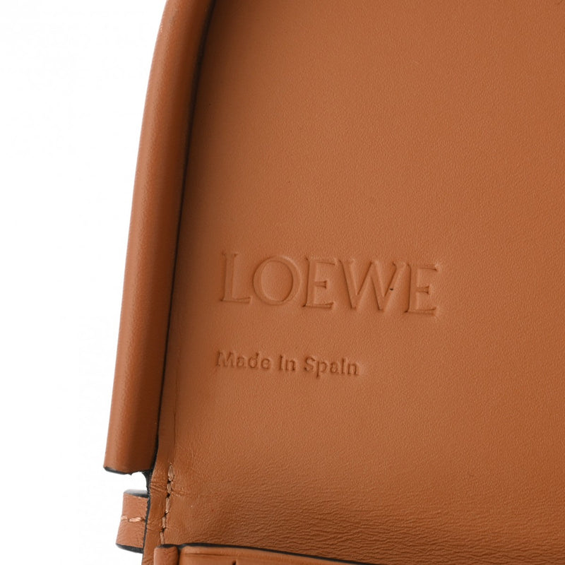 LOEWE ロエベ アナグラム ヒールポーチ タン レディース レザー ポーチ Aランク 中古 銀蔵