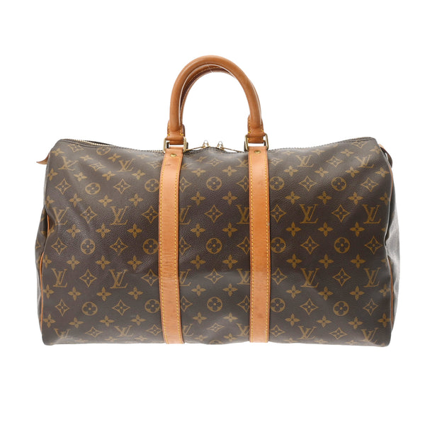 LOUIS VUITTON ルイヴィトン モノグラム キーポル 45 ブラウン M41428 ユニセックス モノグラムキャンバス ボストンバッグ Bランク 中古 銀蔵